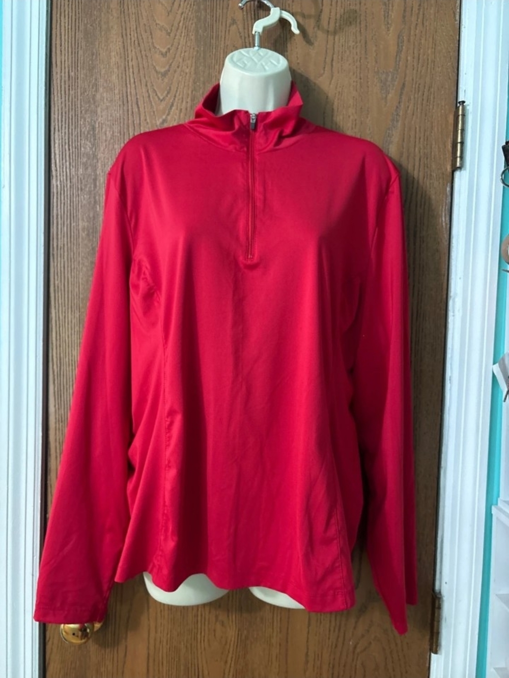 Athleta Lightweight Stretch Red Quarter-Zip Performance Pullover